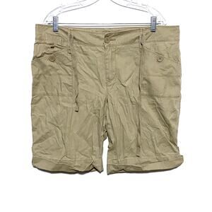 Fashion Bug Bermuda Shorts Khakis Roll Tab 16 Utility Summer Gorpcore Casual Y2K